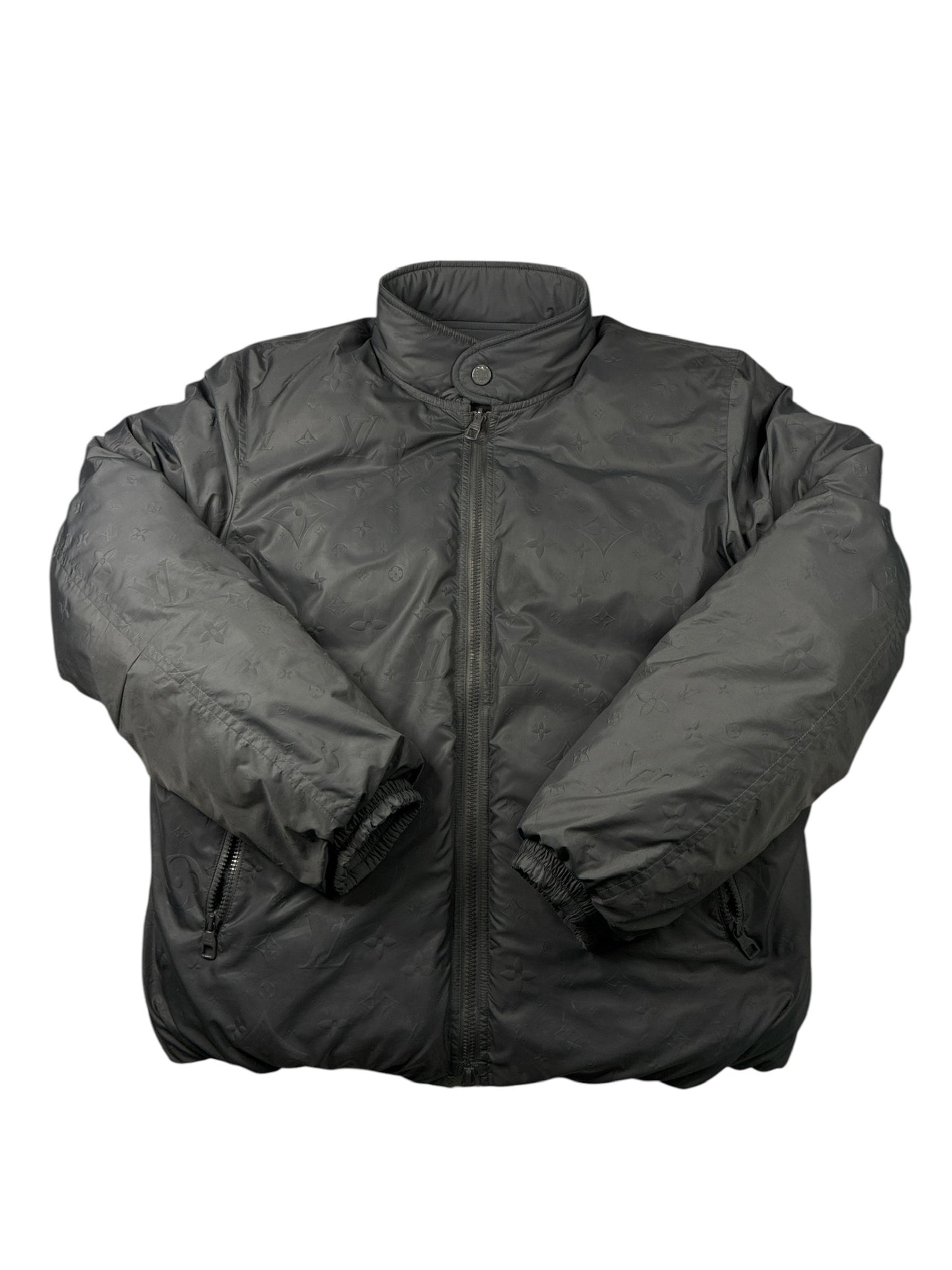 Louis Vuitton Reversible Monogram Down Blouson Jacket Gray