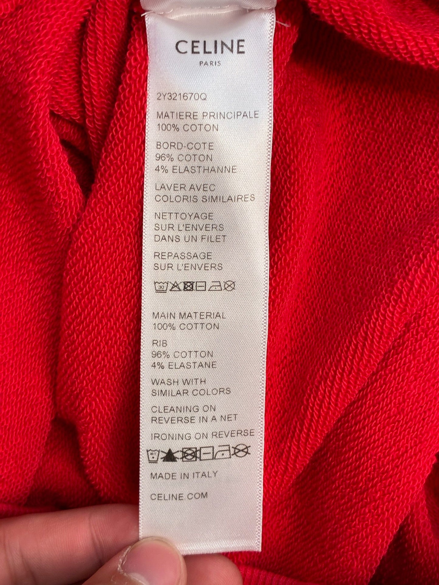 Celine Red Logo Hoodie