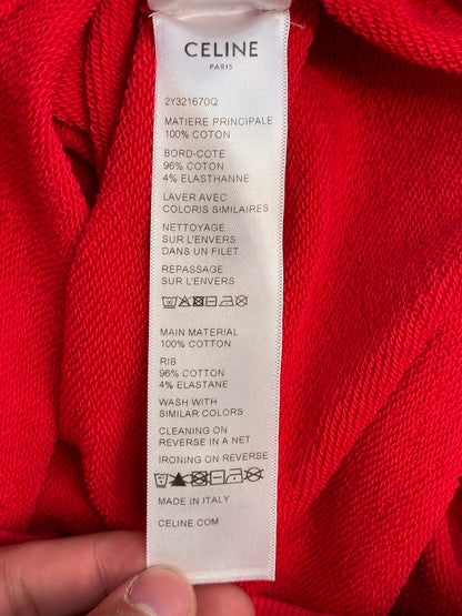 Celine Red Logo Hoodie