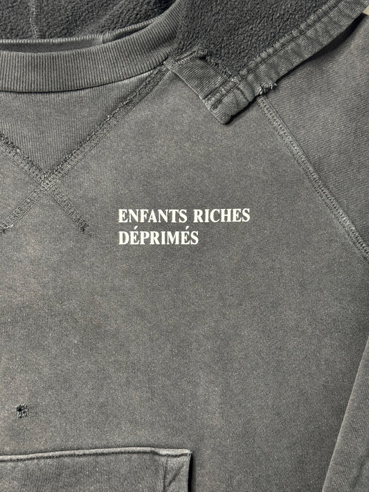 Enfants Riches Déprimés Logo Distressed Cropped Hoodie