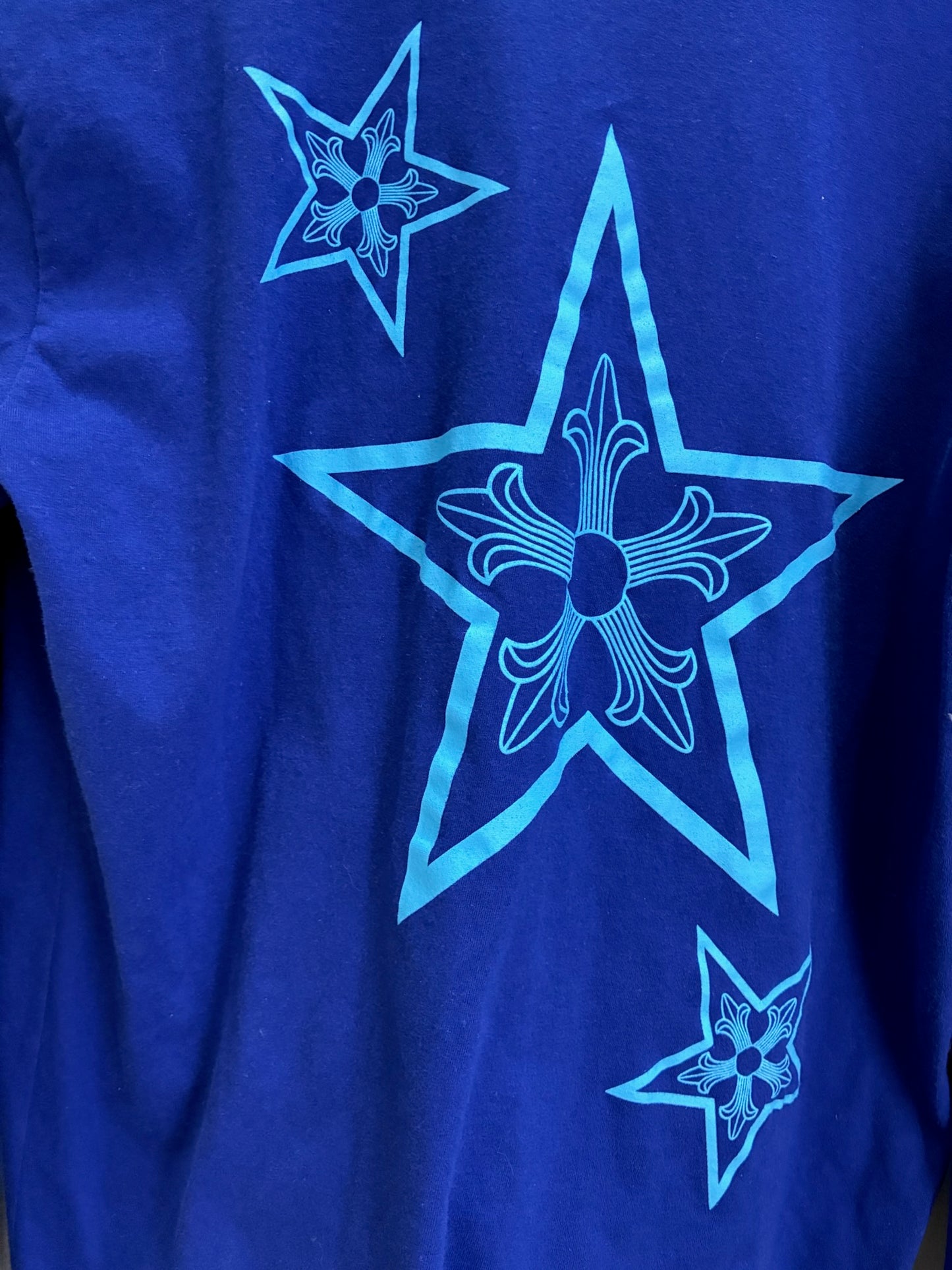 Chrome Hearts CH Indigo Blue Stars Long Sleeve T-Shirt