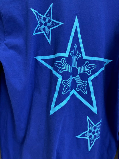 Chrome Hearts CH Indigo Blue Stars Long Sleeve T-Shirt