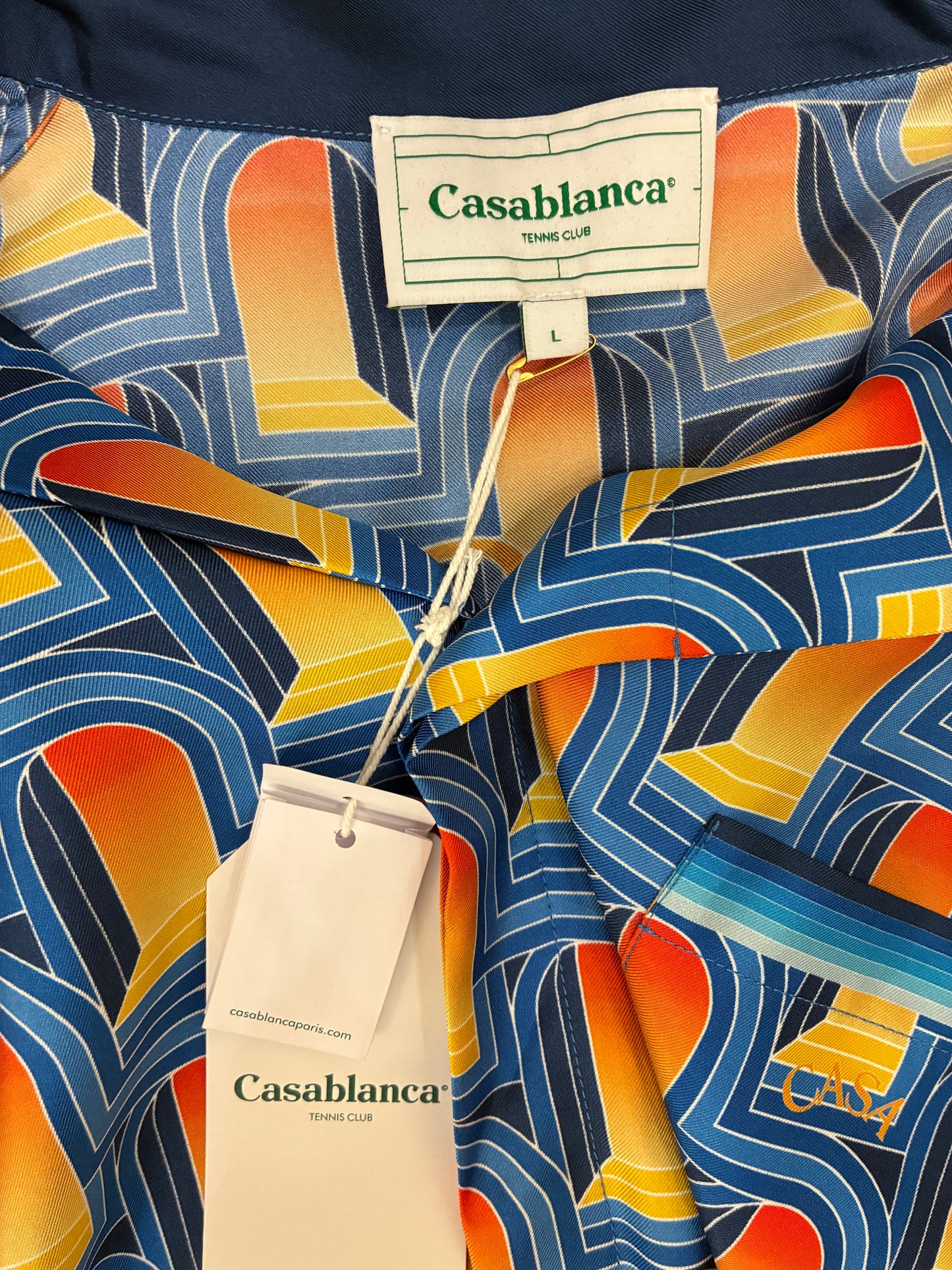 Casablanca L'Arche De Nuit Silk Short-Sleeve Shirt