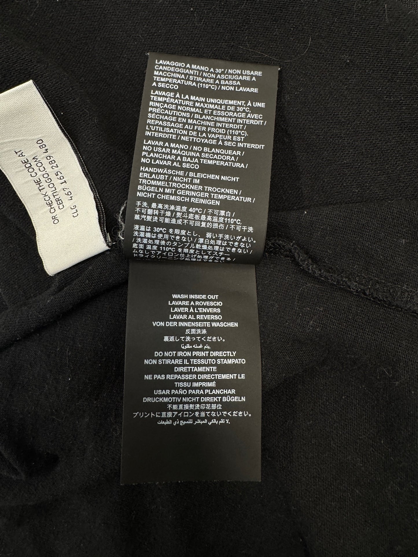Palm Angels black glitter logo over t-shirt