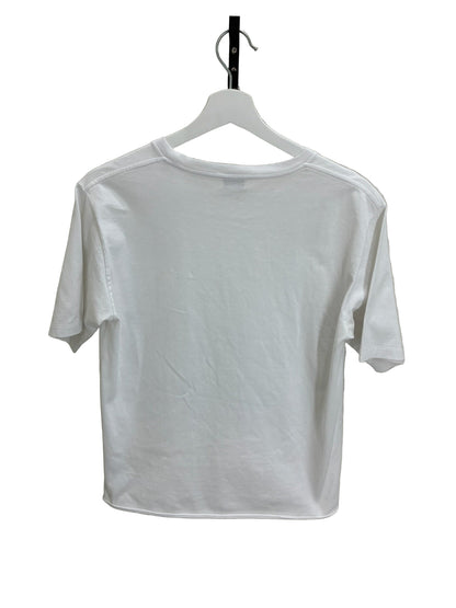 Saint Laurent Paris White Logo Short Sleeve Tee-Shirt