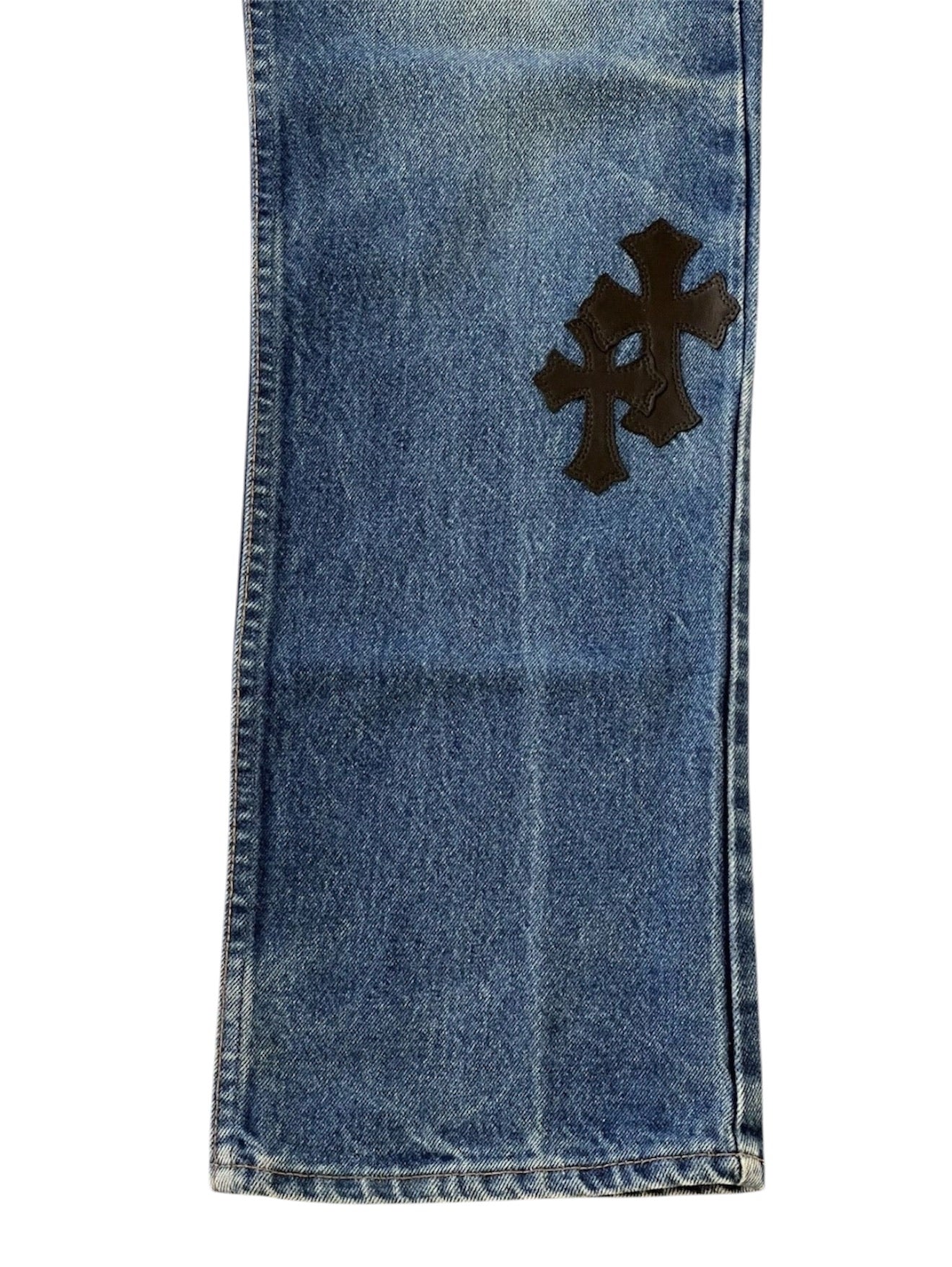 Chrome Hearts Leather Patch Jeans