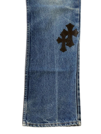 Chrome Hearts Leather Patch Jeans