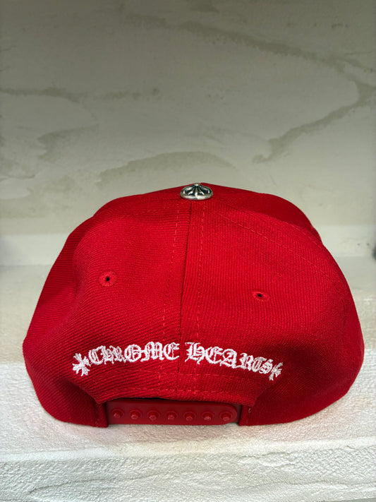 Chrome Hearts Embroidered CH Logo Baseball Hat Red White