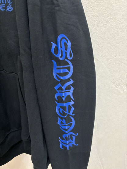 Chrome Hearts Vertical Logo Zip Up Hoodie 'Black'
