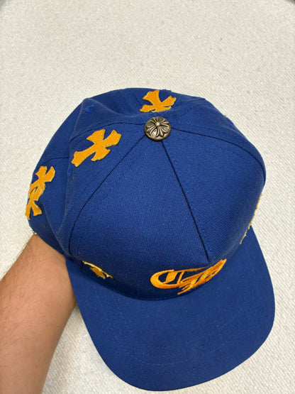 Chrome Hearts CH Cross Patch Trucker Hat Blue/Gold