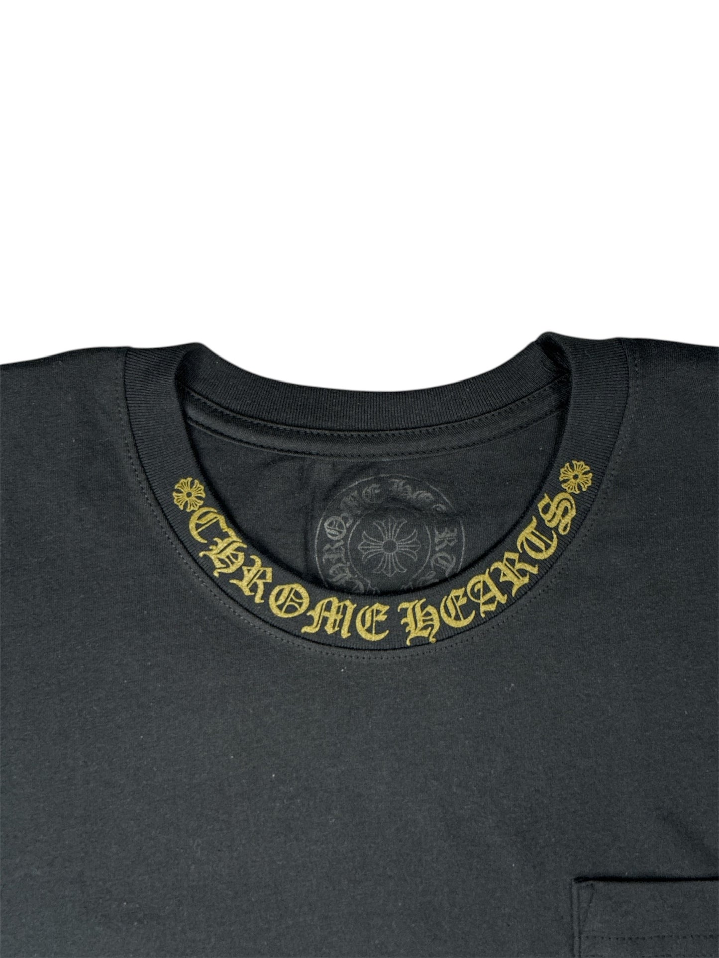 Chrome Hearts Gold Neck Logo T-Shirt