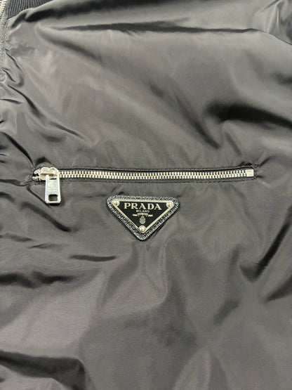 Prada Wool Re-Nylon Zip-Up Cardigan