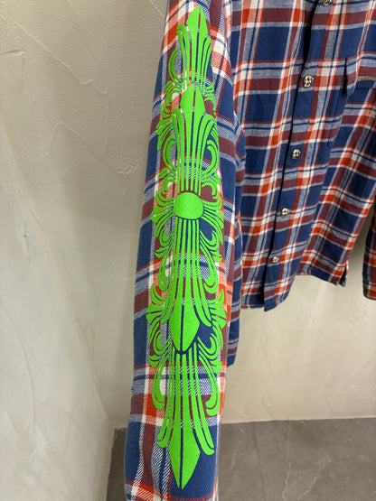 Chrome Hearts Red/Blue Plaided Flannel