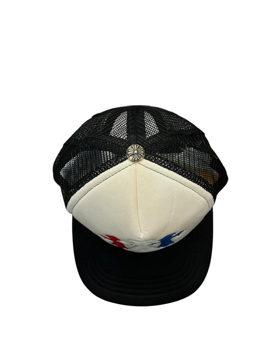 Chrome Hearts Triple Cross Trucker Hat Red White Blue