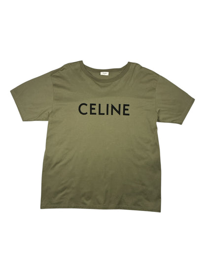 T-shirt kaki Celine Hedi Slimane Logo