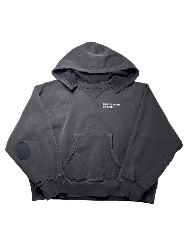 Enfants Riches Déprimés Logo Distressed Cropped Hoodie