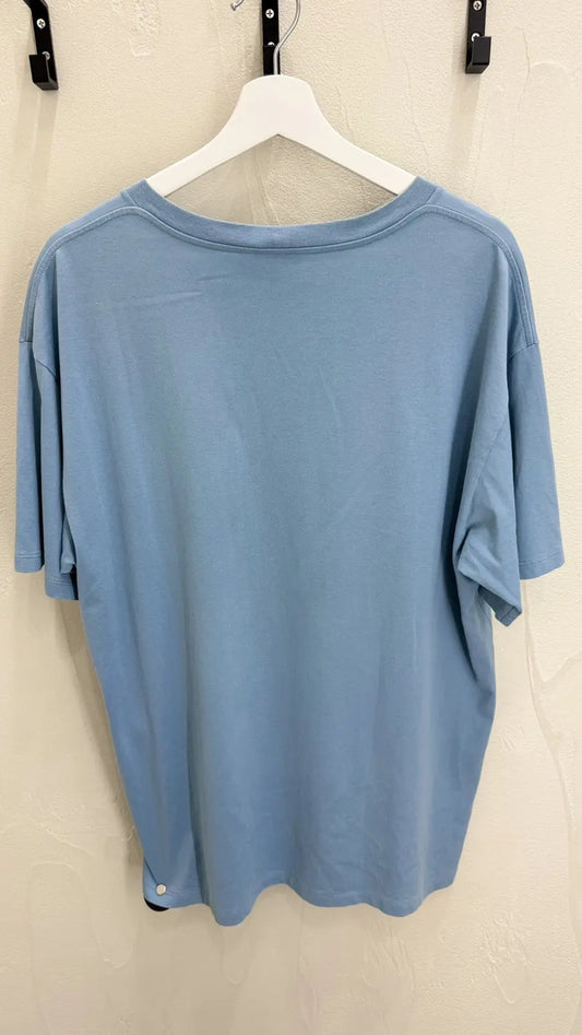 Celine Loose Logo T Shirt Light Blue