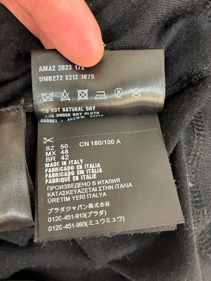 Prada Wool And Cashmere Crew T-Shirt Black