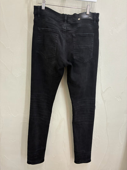 Amiri Men Denim with Patch Black