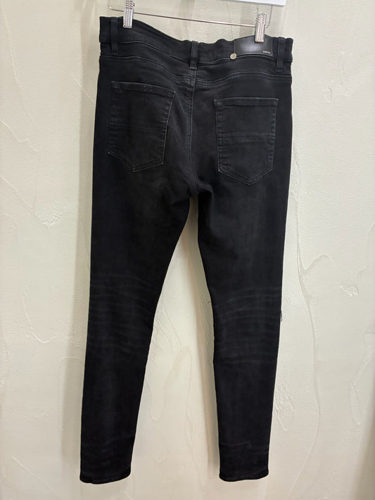 Amiri Men Denim with Patch Black