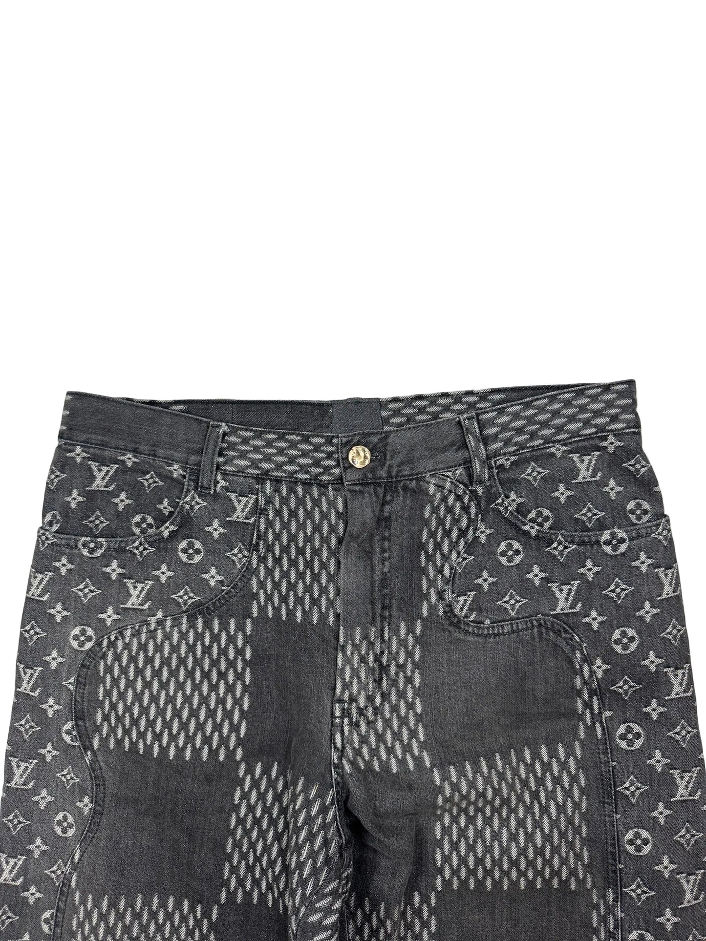 Louis Vuitton x Nigo Giant Damier Waves Monogram denim pants