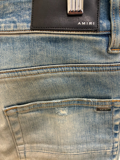 Amiri MX1 Cracked Paint Jeans Orange Patch