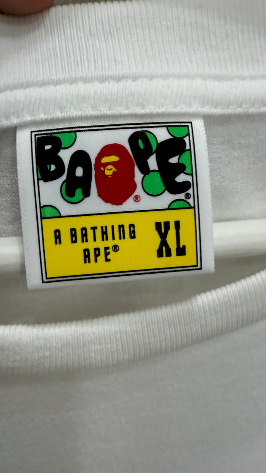 BAPE Flame Ape White Short Sleeve Shirt