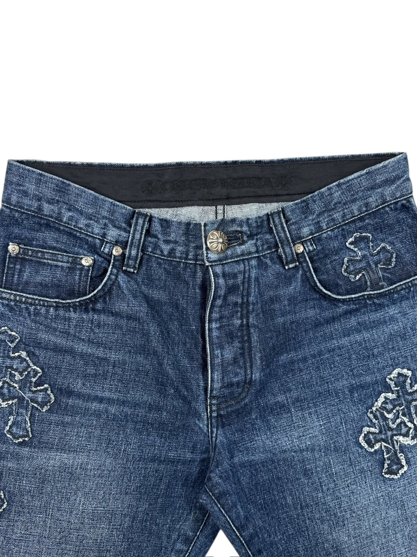 Chrome Hearts Loose Ends Denim Cross Patch Jeans