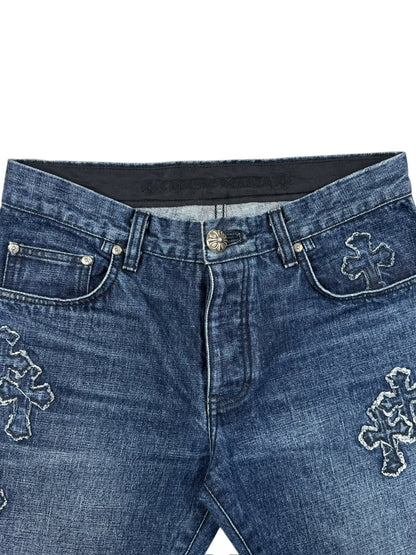 Chrome Hearts Loose Ends Denim Cross Patch Jeans
