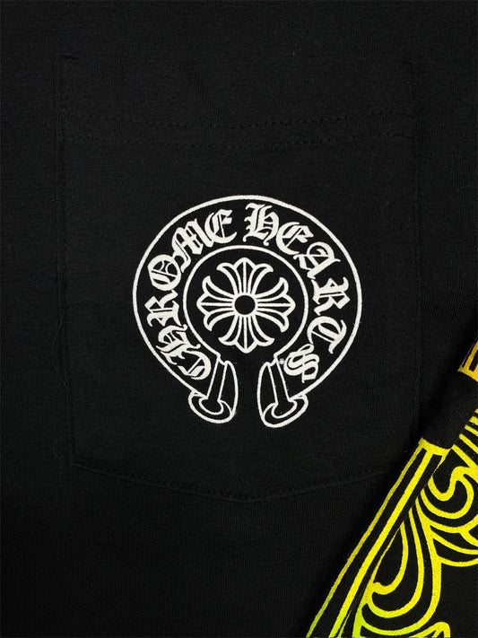 Chrome Hearts Multicolor Floral Long Sleeve Black Tee