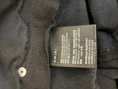 Amiri Men Denim with Patch Black