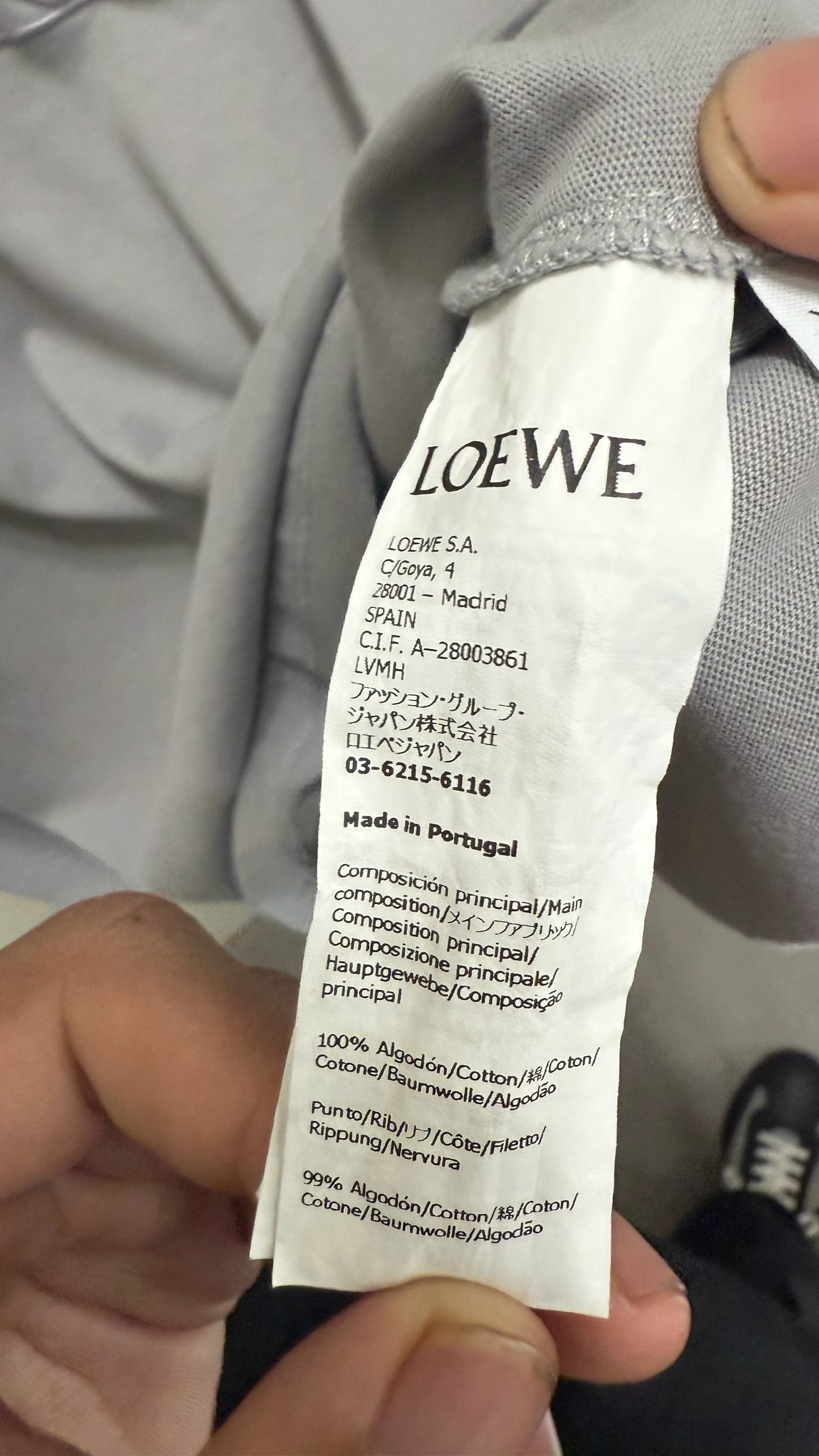 Loewe Anagram Pocket Tee Grey Black Pink