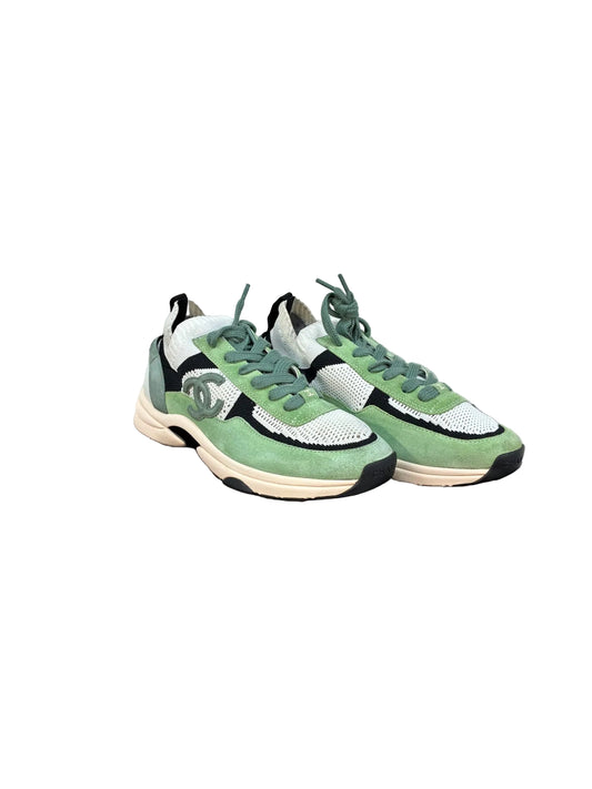 Chanel Knit Suede CC Sneakers