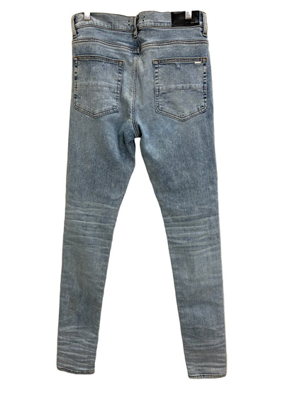 Amiri Pajama Art Patch Skinny Jeans Blue