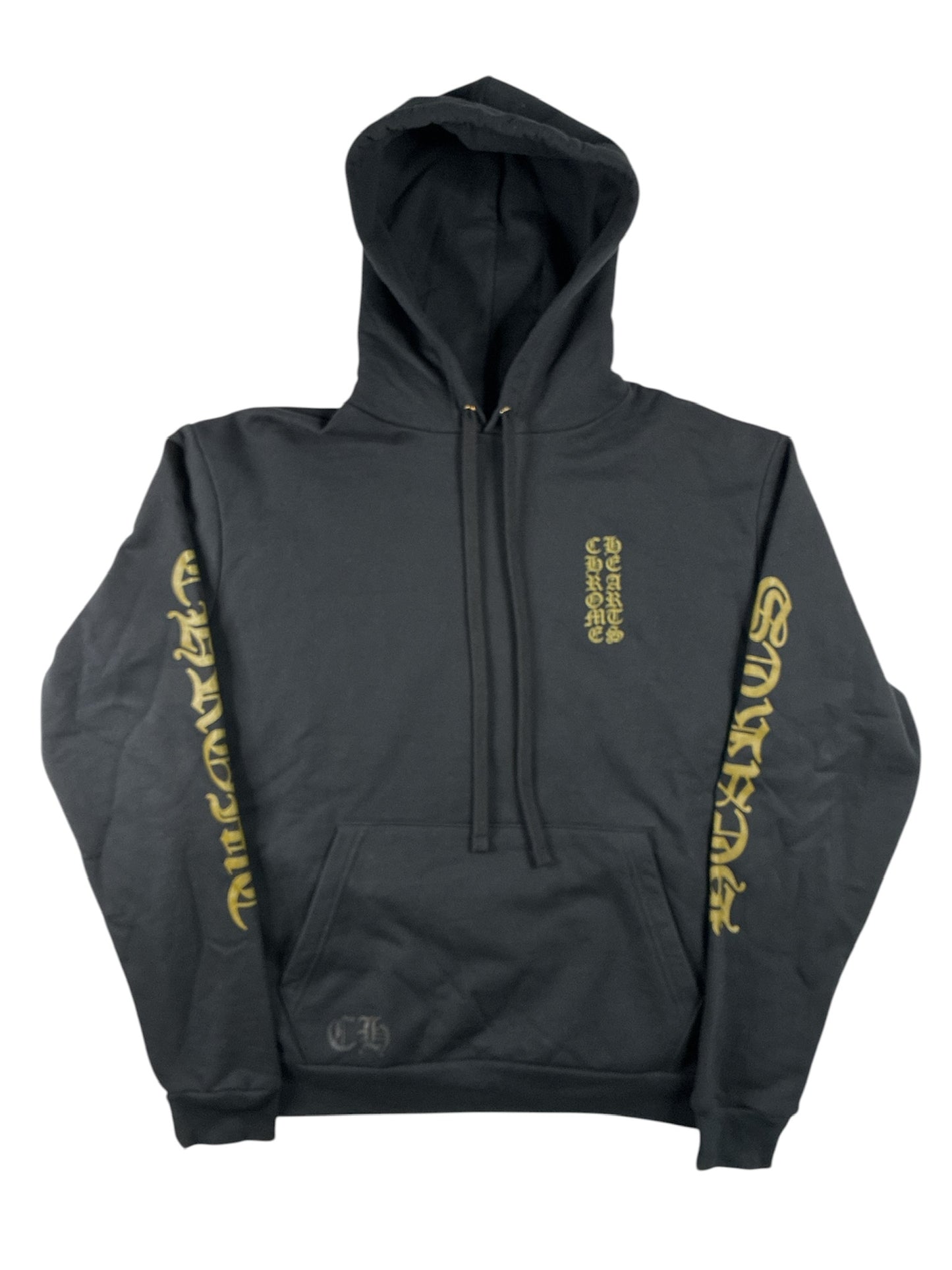 Chrome Hearts 1988 Vertical Logo Hoodie Black/Gold