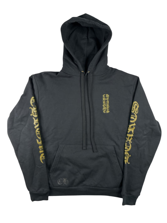 Chrome Hearts 1988 Vertical Logo Hoodie 'Black/Gold'