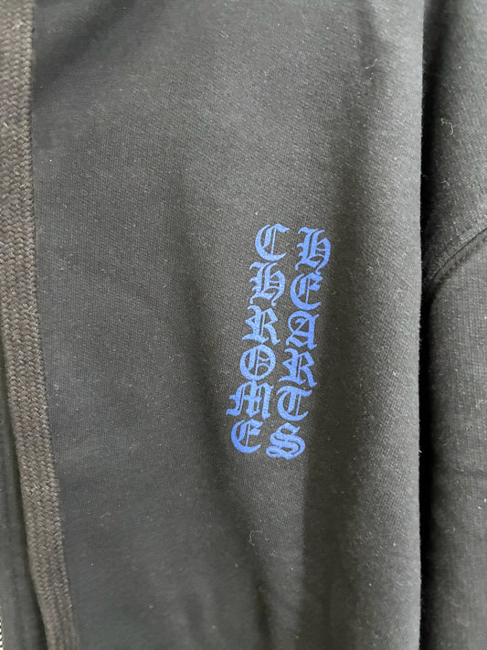 Chrome Hearts Vertical Logo Zip Up Hoodie 'Black'