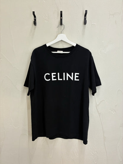 Celine Hedi Slimane Logo Tee Black