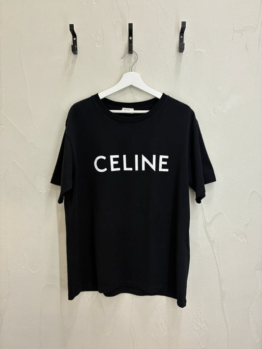 Celine Hedi Slimane Logo Tee Black