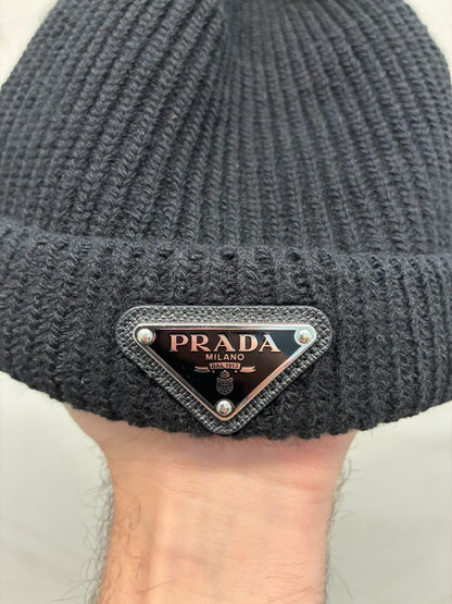 Prada Black Wool Beanie