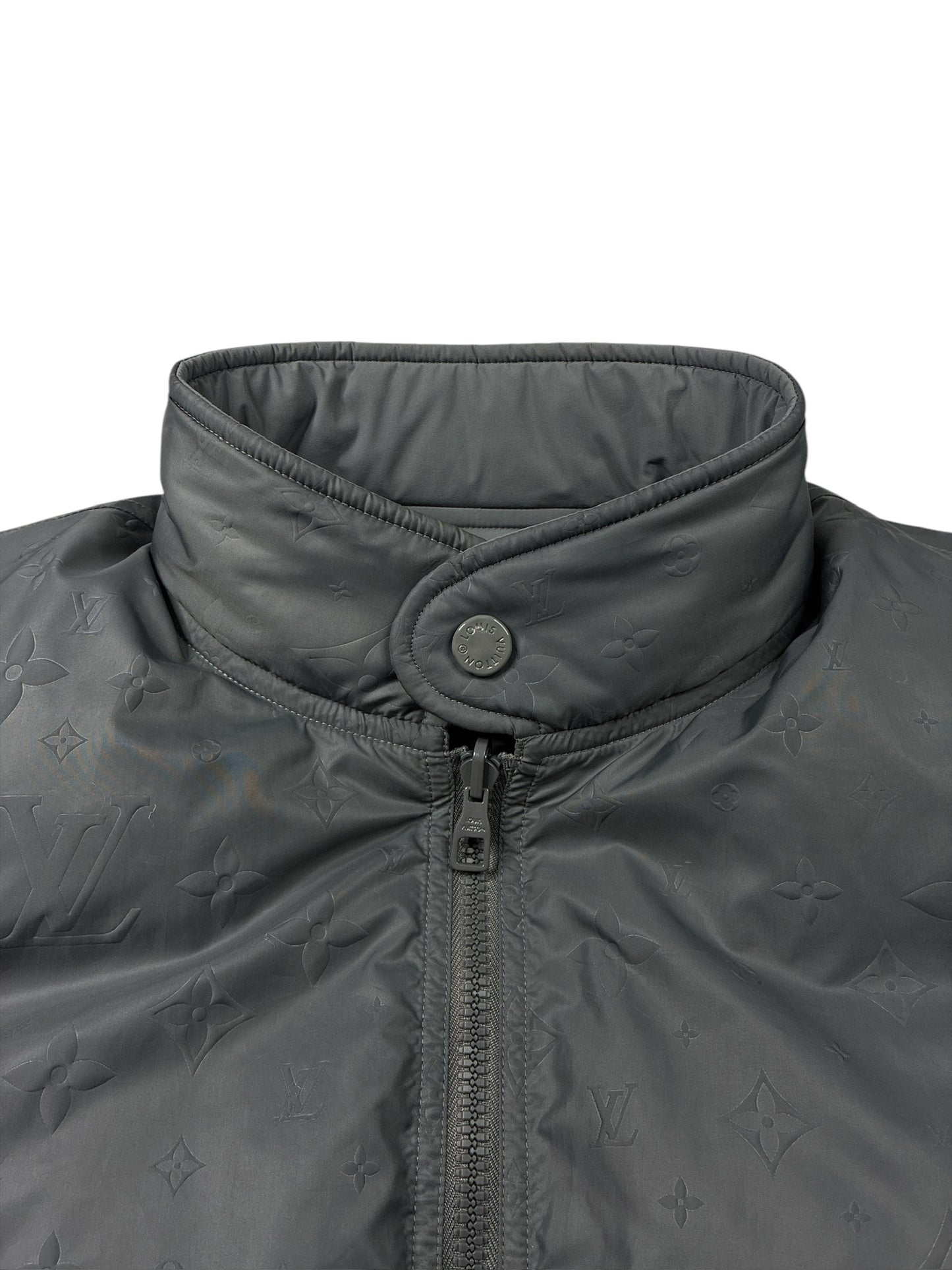 Louis Vuitton Reversible Monogram Down Blouson Jacket Gray