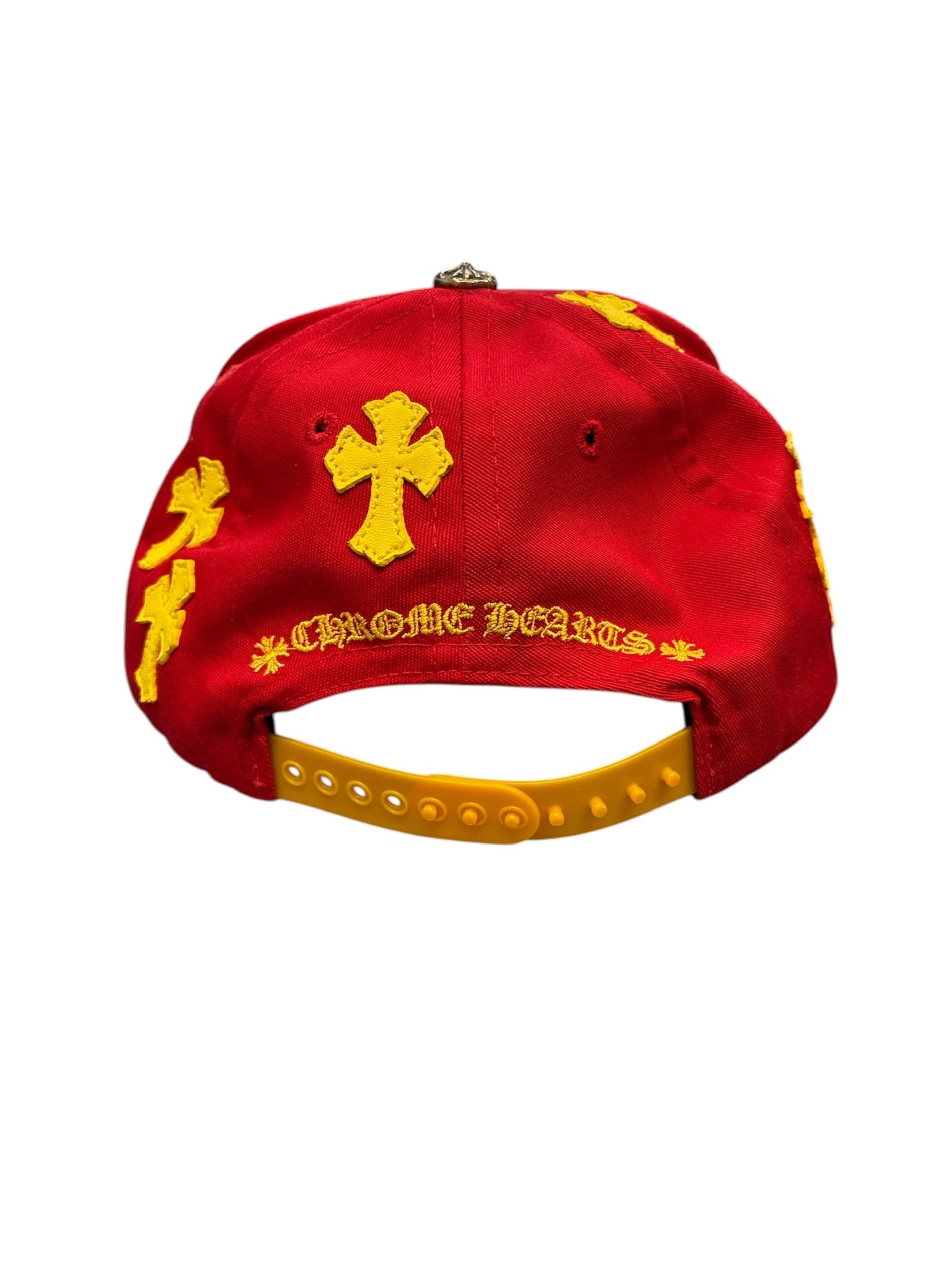 帽子 Chrome embroided Hiphop cap Chrome Hearts Crosspatch Hat Red and Gold – Maison Zeitaku