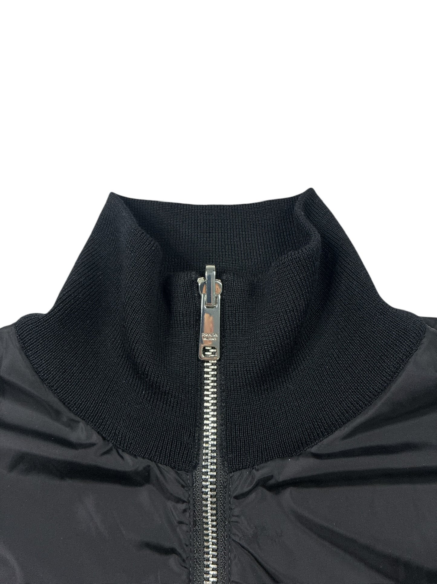 Prada Wool Re-Nylon Zip-Up Cardigan