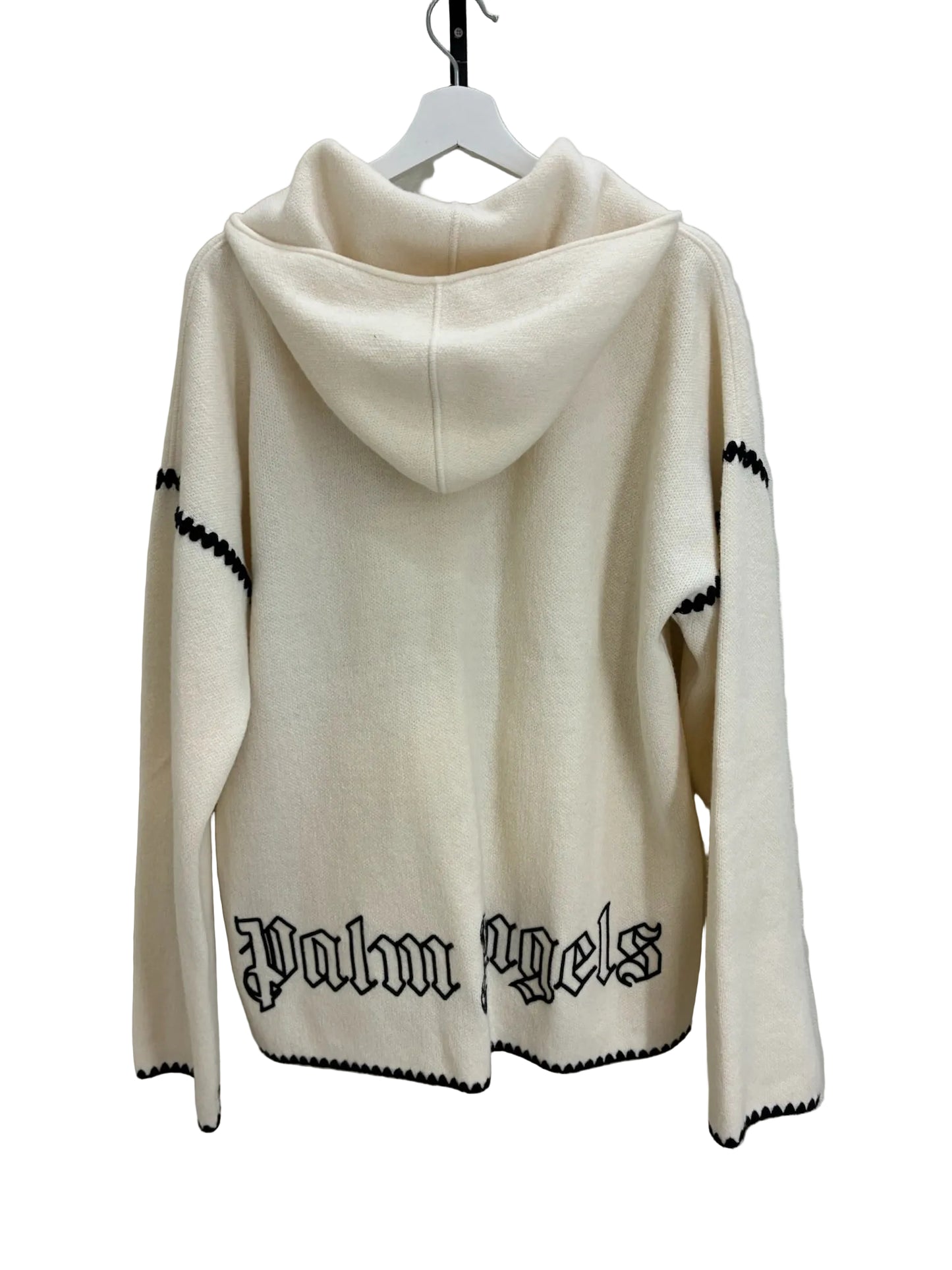 Palm Angels Monogram Knit Zip Up Hoodie