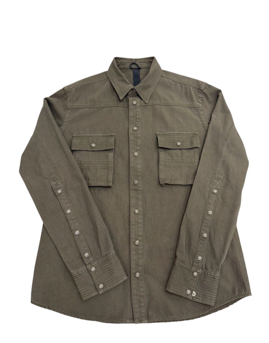 Chrome Hearts Scout Fleur Leather Patch Shirt