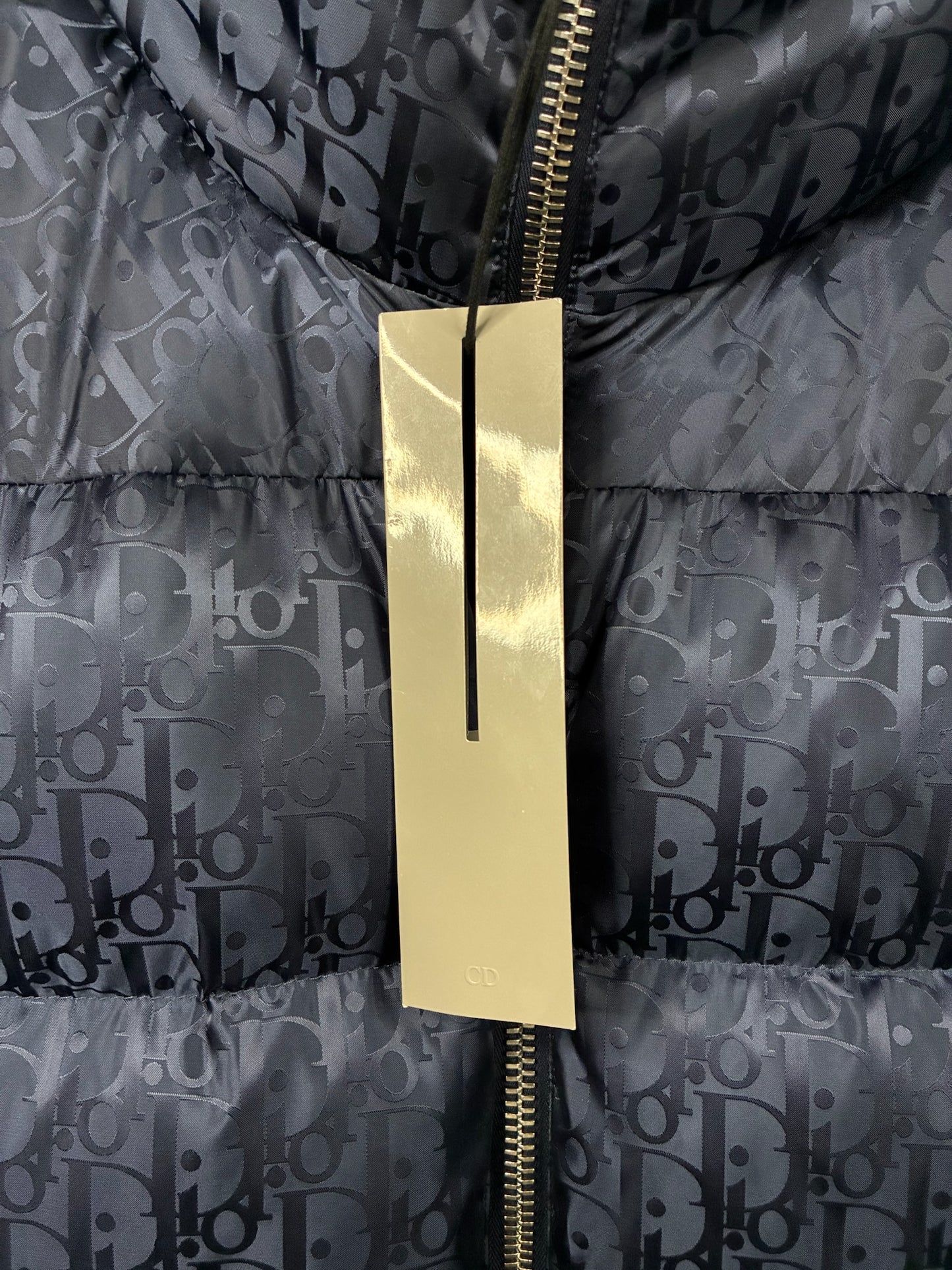 Doudoune Dior Oblique bleu marine jacquard technique