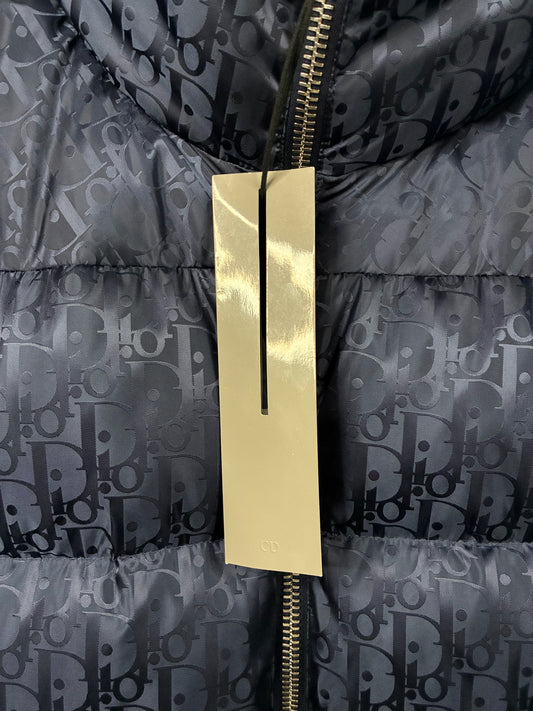 Dior Oblique Down Jacket Navy Blue Technical Jacquard