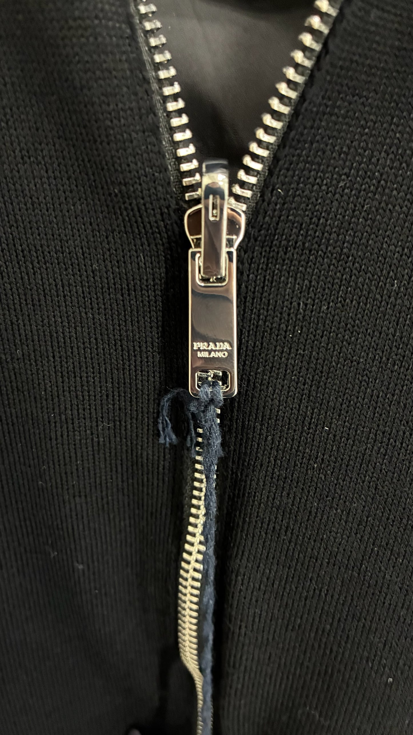 Prada Wool Re-Nylon Zip-Up Cardigan