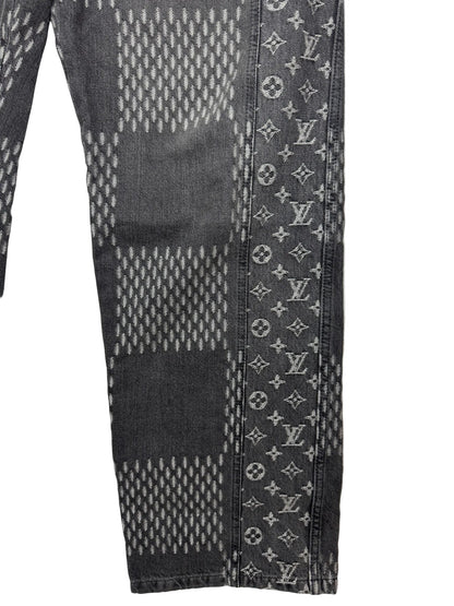 Louis Vuitton x Nigo Giant Damier Waves Monogram denim pants