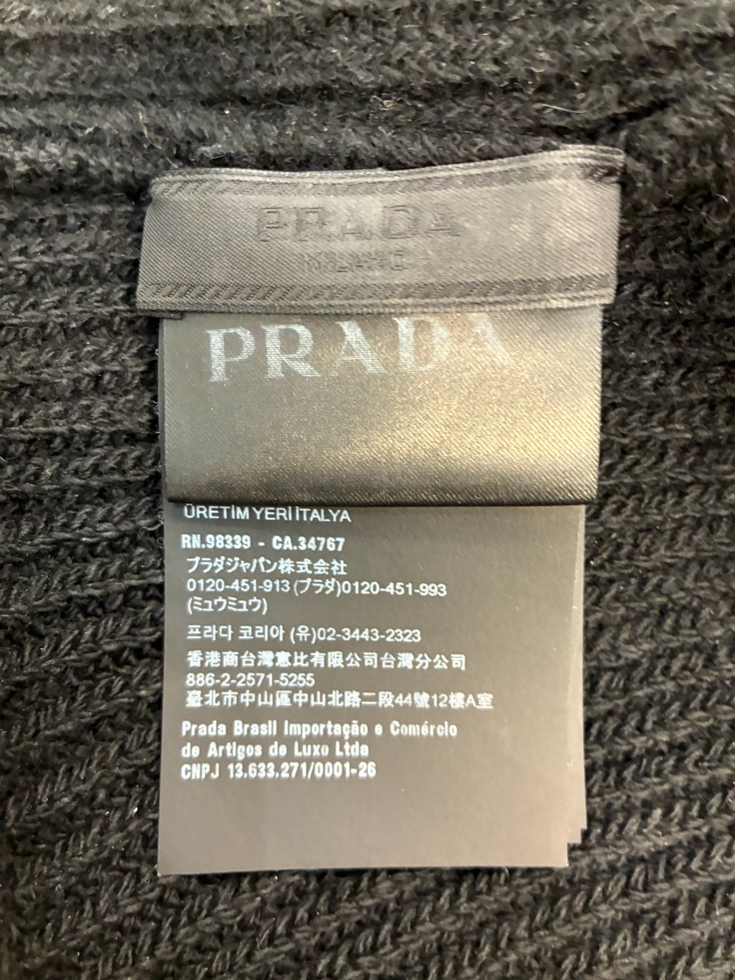 Prada Black Wool Beanie